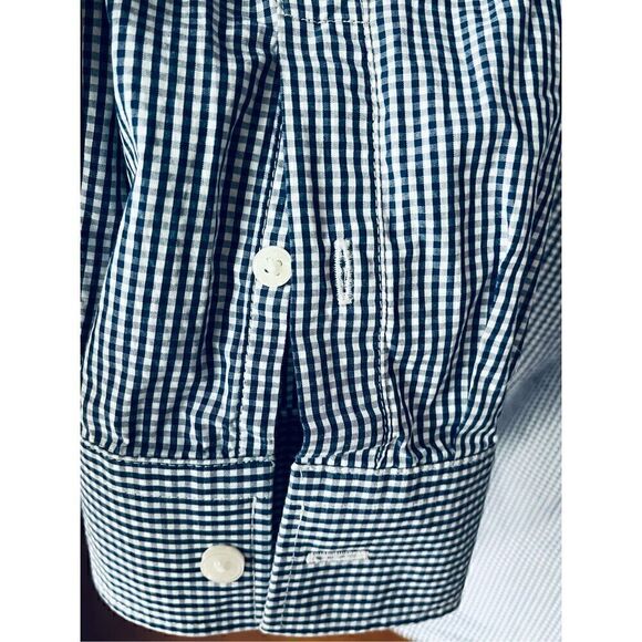 Calvin Klein Men’s Extra-Fine Cotton Shirt Slim Fit Navy and White Check Large - Picture 4 of 7